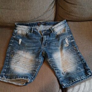 South Pole Men's Faded Blue Jean Shorts RL1